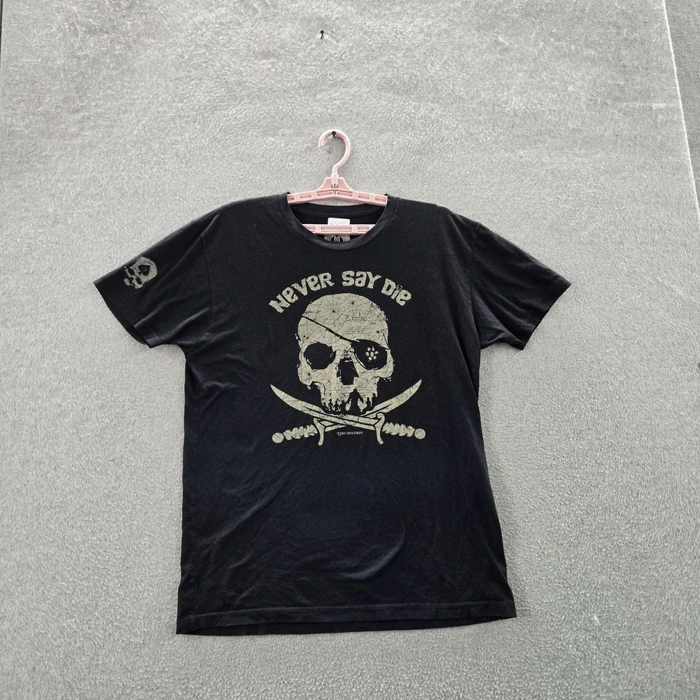 Wash With Souls Men Shirt M Black Graphic Print‎ Skull Crossbones Band Tee